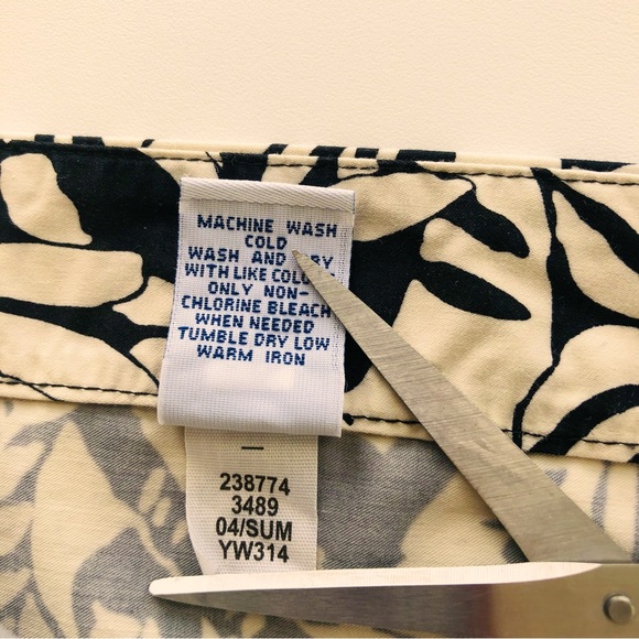 Gap Factory Store pencil skirt 100% cotton in black and tan leaf print sz. 10 - Picture 12 of 13